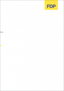 Briefpapier FDP blau/gelb