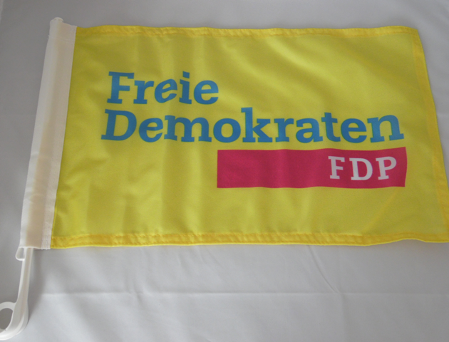 FDP-Shop, Ihr Werbemittelshop für Freie Demokraten (FDP) - Auto-Fahne