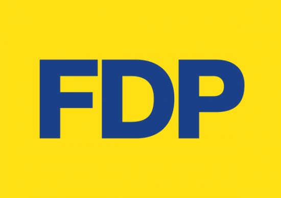 Logo-Aufkleber 7 x 10 cm FDP