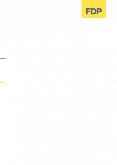 Briefpapier FDP blau/gelb