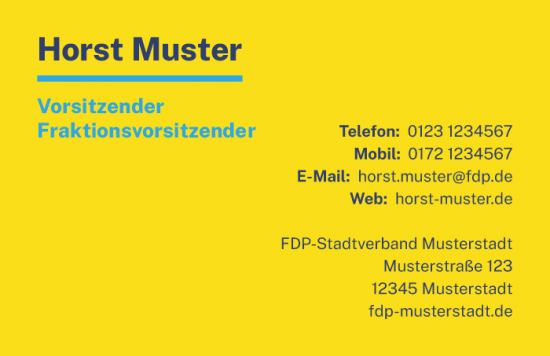 Visitenkarten, quer - FDP