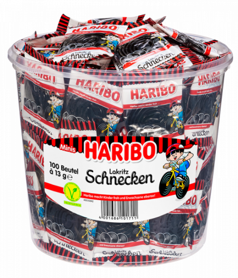 Haribo Schnecken Minibeutel 100er, 1,3kg